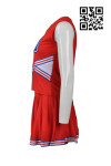 CH153 Bulk Order Classic Cheerleading Suit for Women Red Sleeveless Top and Skirt Cheer Uniforms