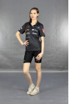 DS038 Classic Black Ladies Darts Jersey with Zipper 