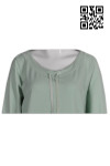 W188 Custom Produce Ladies' Gym Training Drawstring Top Grey Green Long Sleeves Workout Shirt