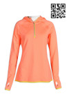 W180 Customized Ladies' Sportswear Orange Running Jacket with Reflective Zip