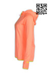 W180 Customized Ladies' Sportswear Orange Running Jacket with Reflective Zip