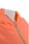 W180 Customized Ladies' Sportswear Orange Running Jacket with Reflective Zip