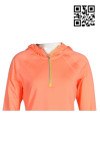 W180 Customized Ladies' Sportswear Orange Running Jacket with Reflective Zip