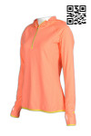 W180 Customized Ladies' Sportswear Orange Running Jacket with Reflective Zip