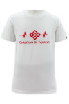 T1072  Design red embroidered logo custom-made pure white T-shirt 