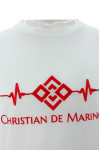 T1072  Design red embroidered logo custom-made pure white T-shirt 