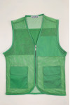 SKV058 Personal Design Breathable Mesh Zipper Dark Green Vest Jacket 