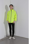 BD-MO-030 Order a personality fluorescent trench coat model to try on a custom light zip jacket windbreaker jacket center