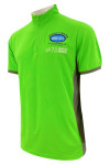 P1353 Custom fluorescent green half zipper Polo body side bump grey