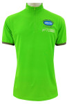 P1353 Custom fluorescent green half zipper Polo body side bump grey