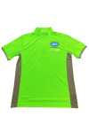 P1353 Custom fluorescent green half zipper Polo body side bump grey