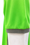 P1353 Custom fluorescent green half zipper Polo body side bump grey