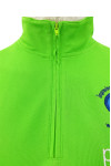 P1353 Custom fluorescent green half zipper Polo body side bump grey