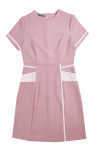 SKU042 Customized Women's Short Sleeve Pink Dress Nursing Uniform