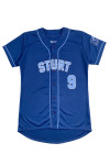 BU42  Order online custom-made short-sleeved baseball shirt fashion design blue LOGO baseball shirt hip-hop dance baseball shirt specialty store 100% polyester