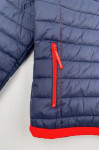 J956 Designed Royal Blue Collar Padded Jacket Custom-made Contrasting Zipper Lip Contrasting Color Zipper Cloth Belt Equestrian Jumping Padded Coat Specialty Store