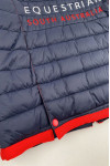 J956 Designed Royal Blue Collar Padded Jacket Custom-made Contrasting Zipper Lip Contrasting Color Zipper Cloth Belt Equestrian Jumping Padded Coat Specialty Store