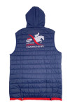 J957 Custom-Made Sleeveless Quilted jacket with contrasting color zipper belt Equestrian Festival quilted jacket Embroidered LOGO quilted jacket Hooded quilted jacket 100%Polyester