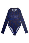 CH208  Exclusive custom-made long-sleeved round neck cheerleading uniforms Personally designed women's one-piece printed cheerleading uniforms Cheerleading uniform center 