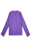 JUM062  Order Ladies Long Sleeve Knitted Sweater Design Purple Round Neck Solid Color Sweater Sweater Supplier