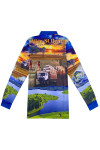 P1428 Order Men's Long Sleeve Dye Sublimation Polo Shirt Personal Design Water Sports 3 Button Chest Left Front Chest Pocket Printing Throughout Dye Sublimation Manufacturer 100%Polyester