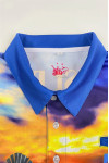 P1428 Order Men's Long Sleeve Dye Sublimation Polo Shirt Personal Design Water Sports 3 Button Chest Left Front Chest Pocket Printing Throughout Dye Sublimation Manufacturer 100%Polyester