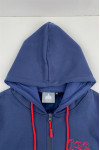 Z570 A large number of custom-made women's long-sleeved hooded sweater jacket royal blue custom zipper style sweater contrast color zipper lip sweater sweater supplier