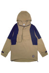 J963  Custom-made khaki half-chest zipper windbreaker pullover jacket fashion design hooded front chest pocket pullover windbreaker windbreaker center 