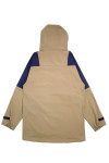 J963  Custom-made khaki half-chest zipper windbreaker pullover jacket fashion design hooded front chest pocket pullover windbreaker windbreaker center 