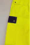 H254 Customized fluorescent yellow trousers and slanted pants Customized reflective strip contrasting color industrial slanted pants Slanted pants specialty store