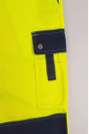 H254 Customized fluorescent yellow trousers and slanted pants Customized reflective strip contrasting color industrial slanted pants Slanted pants specialty store