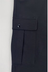 H257 Custom-made black long slanted trousers Custom-made French coin pocket snap button pocket Slanted trousers supplier 