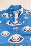 R352 Manufacture Short Sleeve Blue Shirts Custom Made All Over Printing SALON Uniform Shirt Supplier 100%Polyester