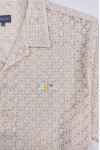 R355 Exclusive Design Women's Short Sleeve Shirt Fashion Design Lace Embroidered Logo Shirt Lace Shirt Center 60%Cotton 40%Nylon 