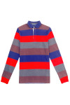 P1453  Custom color long sleeve men's polo shirt design polo shirt chest stick color Polo shirt design company Four-color horizontal stripes shirt collar  