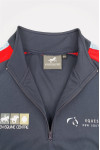 P1463  Custom-made half-breast zipper women's polo shirt design fashion print logo polo shirt sky blue red contrast color equestrian club half-breast zipper polo shirt supplier  Jumping Jumping Athletics  