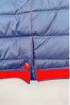 J968  Button design on the back hem Custom-made contrasting color hooded red vest jacket Embroidered logo design Pony Club Hooded quilted jacket 100% Polyester 