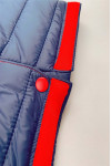 J968  Button design on the back hem Custom-made contrasting color hooded red vest jacket Embroidered logo design Pony Club Hooded quilted jacket 100% Polyester 