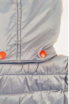 J968  Button design on the back hem Custom-made contrasting color hooded red vest jacket Embroidered logo design Pony Club Hooded quilted jacket 100% Polyester 