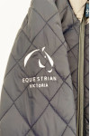 J975  Design navy blue women's checkered cotton quilted jacket custom-made embroidery No. 21 equestrian Victoria team cloth button zipper design quilted jacket supplier equestrian competition 