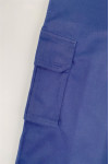 H264  Custom-made solid color blue multi-pocket cargo pants design French pocket pants diagonal pants supplier Waist button adjustment design