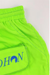 U391  Customized fluorescent green sports shorts design blue embroidered logo shorts sports pants supplier Lock bag multi bag