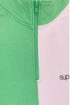 Z585  Design half-chest zipper green color matching purple sweater custom fashion embroidered logo inner design cotton sweater sweater manufacturer