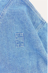 JN021   Design fashion blue denim jacket custom embroidered logo denim jacket metal button design denim jacket production factory denim jacket design company 100% polyester