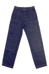 JS011  Custom fashion black jeans design French coin pocket jeans wide leg jeans 100% polyester embroidered logo