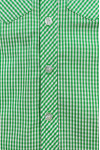 R363 Custom Long Sleeve Green Checkered Shirt Custom Embroidered Logo Shirt Double Breast Pocket Design Checkered Shirt Supplier Australia