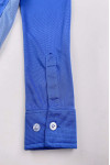 R370 Bulk Order Blue Long Sleeve Shirt Supply Contrast Shirt Side Double Breast Pocket Property Management Shirt