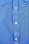 R370 Bulk Order Blue Long Sleeve Shirt Supply Contrast Shirt Side Double Breast Pocket Property Management Shirt