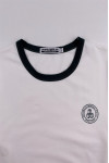 T1099 A large number of custom-made round-neck short-sleeved T-shirts, custom-made contrast color cuffs, white T-shirt specialty store