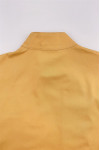 KI115 Order online custom-made khaki chef uniform with design collar zipper metal buttons chef uniform shop hair salon uniform 65%Polyester 35%cotton